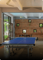 Recreation hall with table tennis